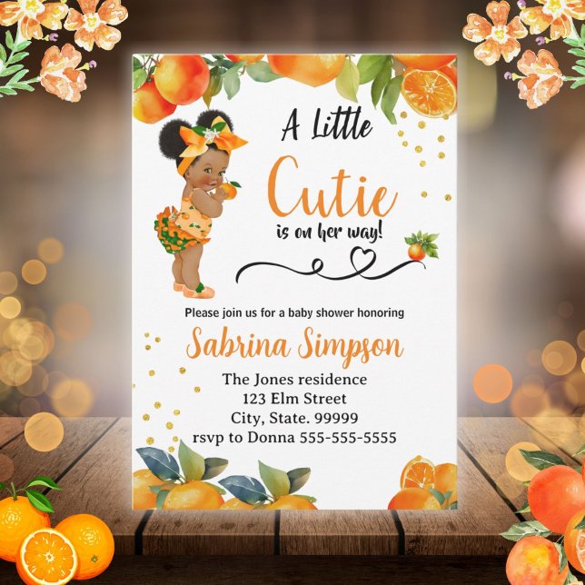 A little Cutie is on her Way Baby Shower Invite (Creator Uploaded)
