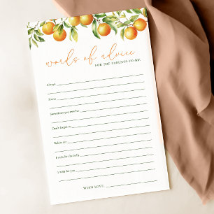 A Little Cutie Is On The Way Baby Advice Card