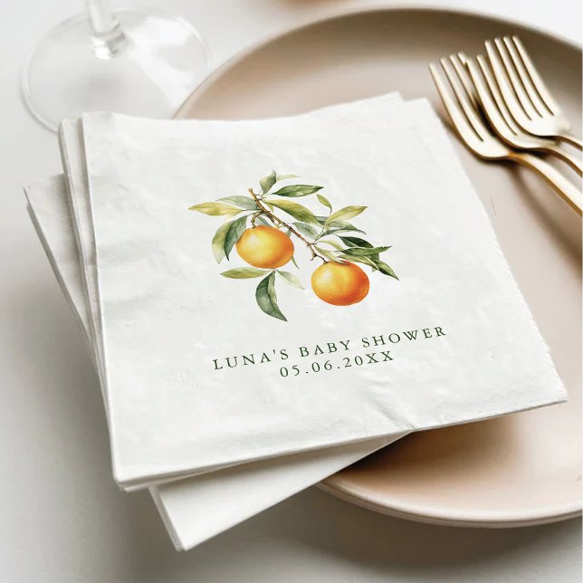 A Little Cutie Is On The Way Baby Shower Napkin (Creator Uploaded)