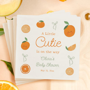 A Little Cutie is on the way Baby Shower Napkin