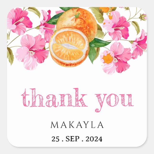 A Little Cutie Is On The Way Baby Shower Square Sticker (Front)