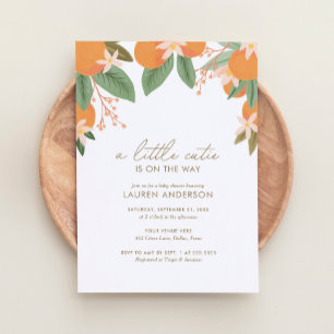 A Little Cutie is on the Way Citrus Baby Shower Invitation