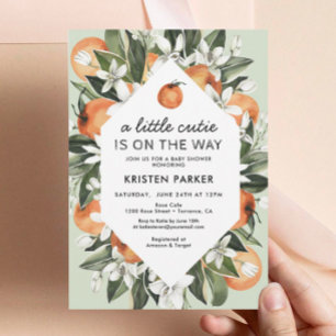 A Little Cutie is on the Way Citrus Baby Shower Invitation