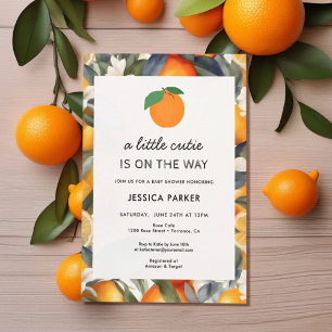 A Little Cutie is on the Way Citrus Baby Shower Invitation