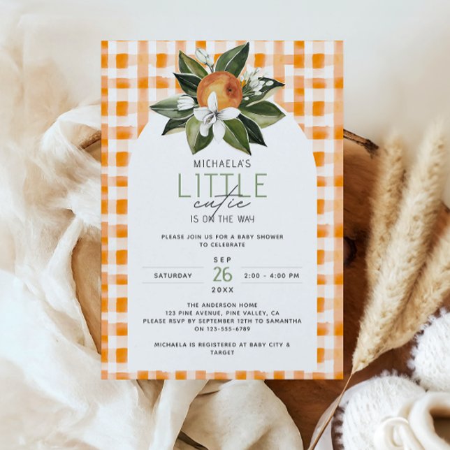 A Little Cutie Is On The Way Citrus Baby Shower Invitation (Creator Uploaded)