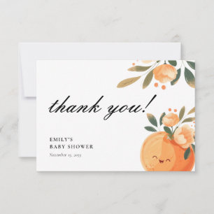 A Little Cutie Is On The Way Citrus Baby Shower Thank You Card