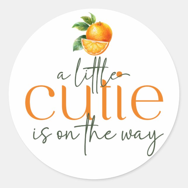 A Little Cutie Is On The Way Envelope Seals (Front)