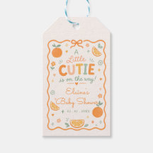 A Little Cutie Is On The Way Orange Baby Shower