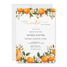 A Little Cutie is on the Way Orange Baby Shower