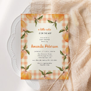 A Little Cutie is on the Way Orange Baby Shower Invitation