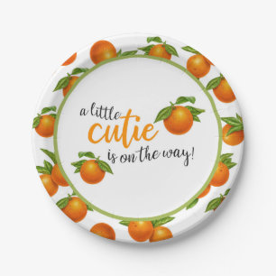 A Little Cutie is On the Way Paper Plate