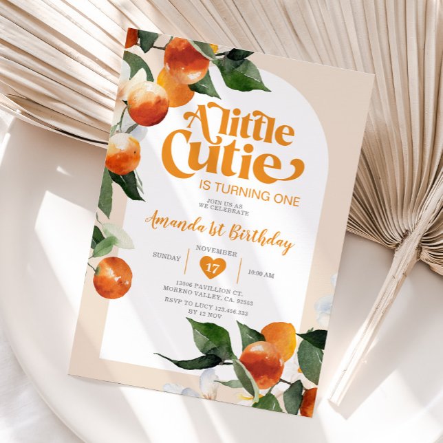 A little cutie is turning One Orange Birthday  Invitation (Creator Uploaded)