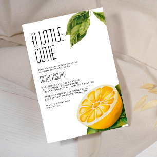 A Little Cutie Lemon Citrus Baby Shower Invitation