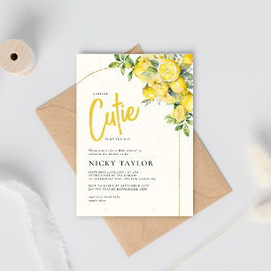 A Little Cutie Lemon Citrus Baby Shower Invitation