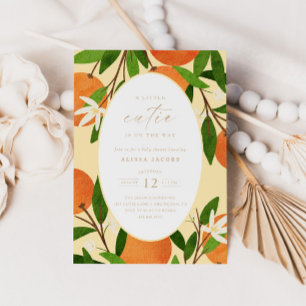 A Little Cutie   Modern Yellow Neutral Baby Shower Invitation