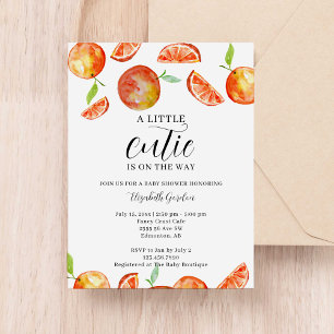 A Little Cutie on the Way Baby Shower Watercolor Postcard