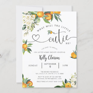 A Little Cutie Orange Baby Shower Invitation