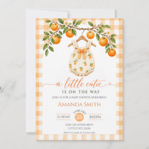 A Little Cutie Orange Baby Shower Invitation