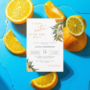 A Little Cutie Orange Baby Shower Invitation