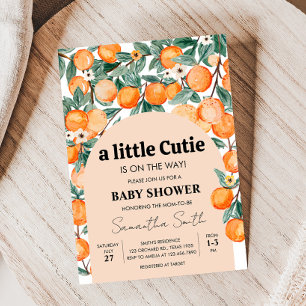 A Little Cutie Orange Baby Shower  Invitation