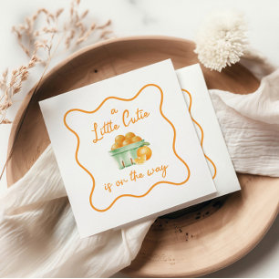 A Little cutie orange baby shower Napkin