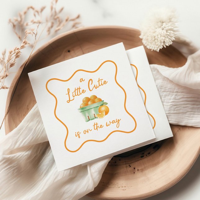 A Little cutie orange baby shower Napkin (Creator Uploaded)