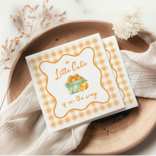 A Little cutie orange baby shower Napkin