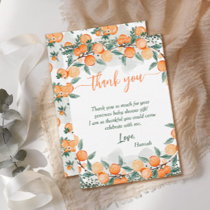 A Little Cutie Orange Baby Shower Thank You Card