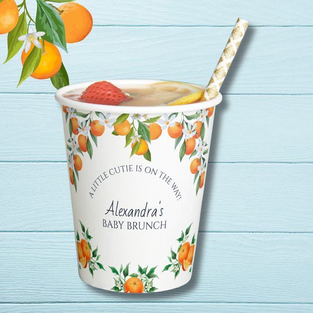 A Little Cutie Orange Citrus Baby Brunch Paper Cups (Creator Uploaded)