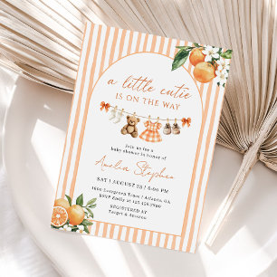 A Little Cutie Orange Citrus Baby Shower  Invitation