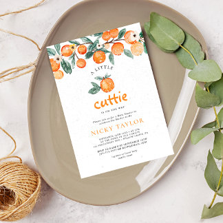 A little Cutie Orange Citrus Baby Shower Invitation