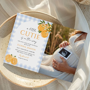 A Little Cutie Orange Citrus Baby Shower Photo Invitation
