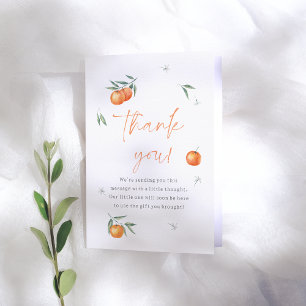 A Little Cutie Orange Citrus Baby Shower Thank You Card