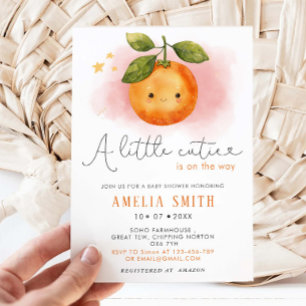 A Little Cutie Orange Clementine Baby Shower  Invitation