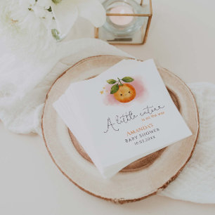 A Little Cutie Orange Clementine Baby Shower Napkin