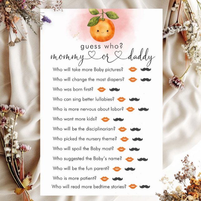 A Little Cutie Orange Clementine  "Guess Who" Game (Creator Uploaded)