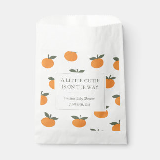 A Little Cutie Orange Gender Neutral Baby Shower Favour Bag