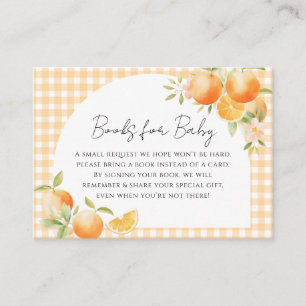 A Little Cutie Orange Gingham Citrus baby shower Enclosure Card