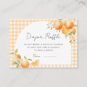 A Little Cutie Orange Gingham Citrus baby shower Enclosure Card