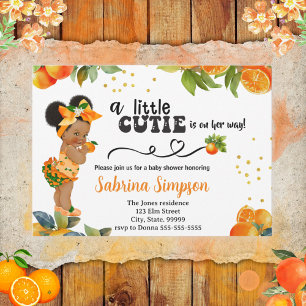 A Little Cutie Orange Themed Baby Shower  Invitation