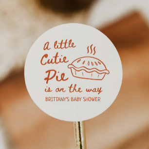 A Little Cutie Pie Baby Shower Favor Classic Round Sticker
