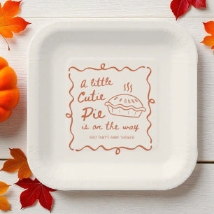 A Little Cutie Pie Baby Shower Favor Paper Plate
