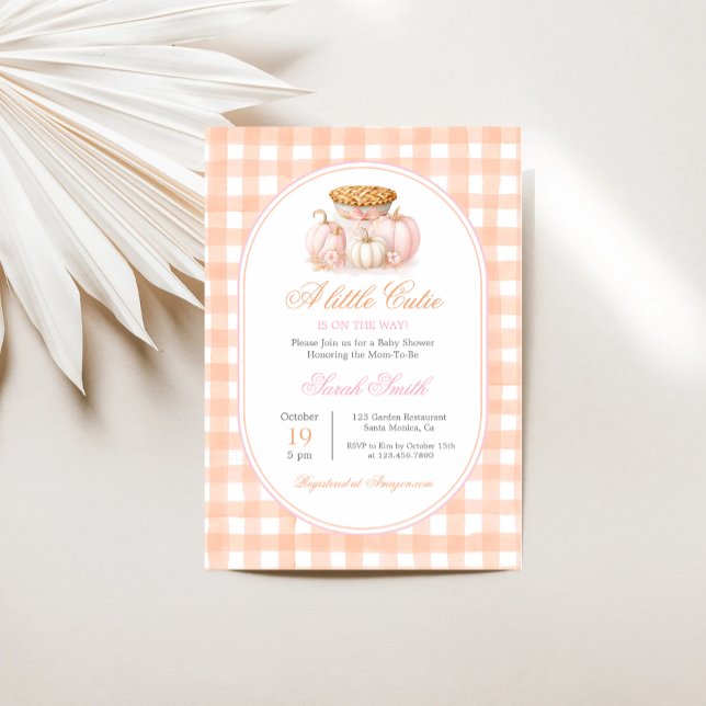 A Little Cutie Pie Baby Shower Girl Invitation (Creator Uploaded)