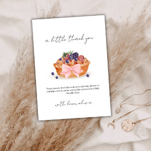 A Little Cutie Pie Berry Bow Baby Shower Thank You Card
