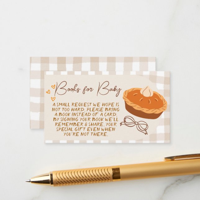 A Little Cutie Pie Books for Baby Insert Card (Front/Back In Situ)