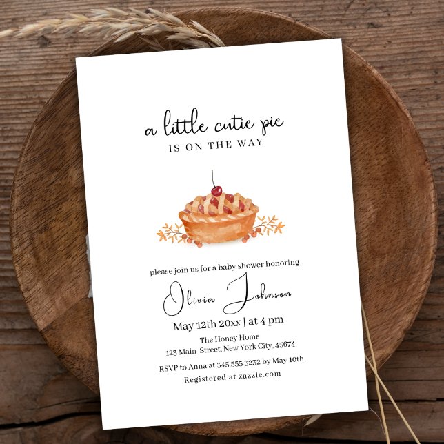 A Little Cutie Pie Cherry Fall Baby Shower Invitation (A Little Cutie Pie Cherry Fall Baby Shower Invitation)