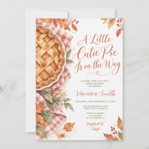A Little Cutie Pie Fall Autumn Floral Baby Shower Invitation