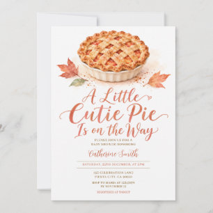 A Little Cutie Pie Fall Autumn Floral Baby Shower Invitation