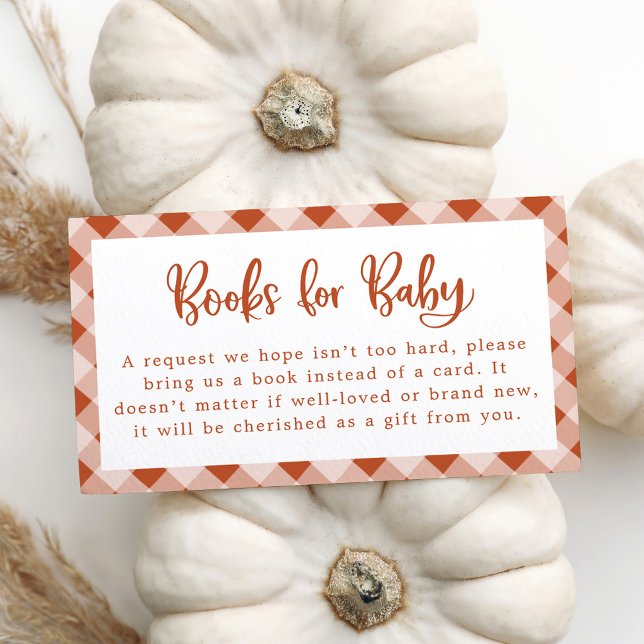 A Little Cutie Pie Fall Baby Shower Books for Baby Enclosure Card (Creator Uploaded)