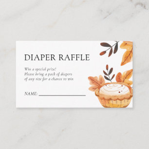 A Little Cutie Pie Fall Baby Shower Diaper Raffle Enclosure Card